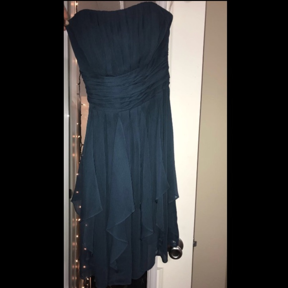 Turquoise knee length formal dress